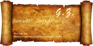 Gorzó Zoltán névjegykártya